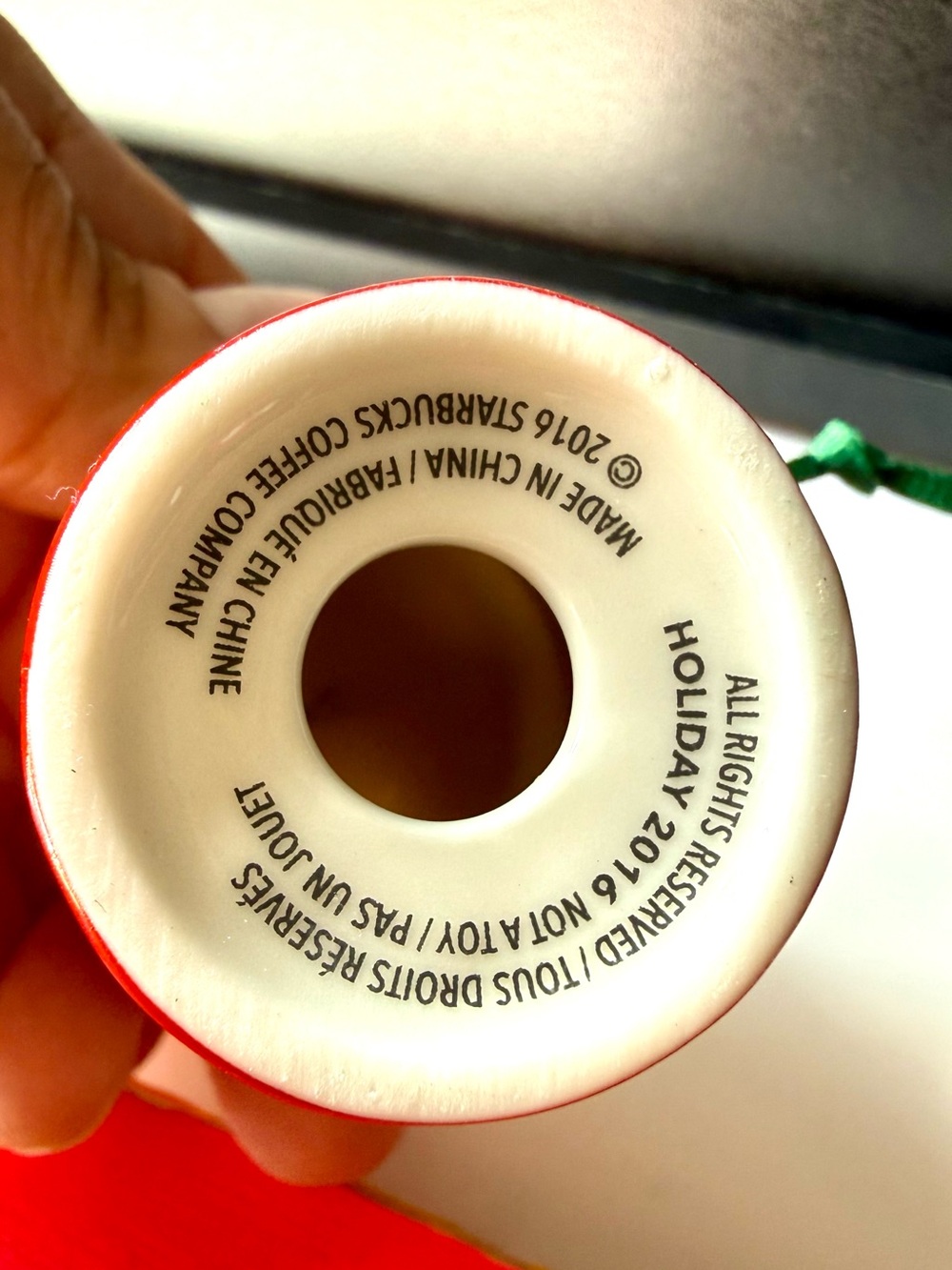 Starbucks Christmas Ornament Holiday 2016 RED CT Ceramic Coffee Cup - Picture 6 of 9